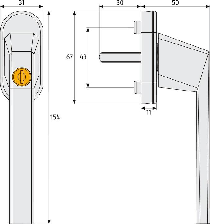Produktbild Abus Fenstergriff FG110 grau