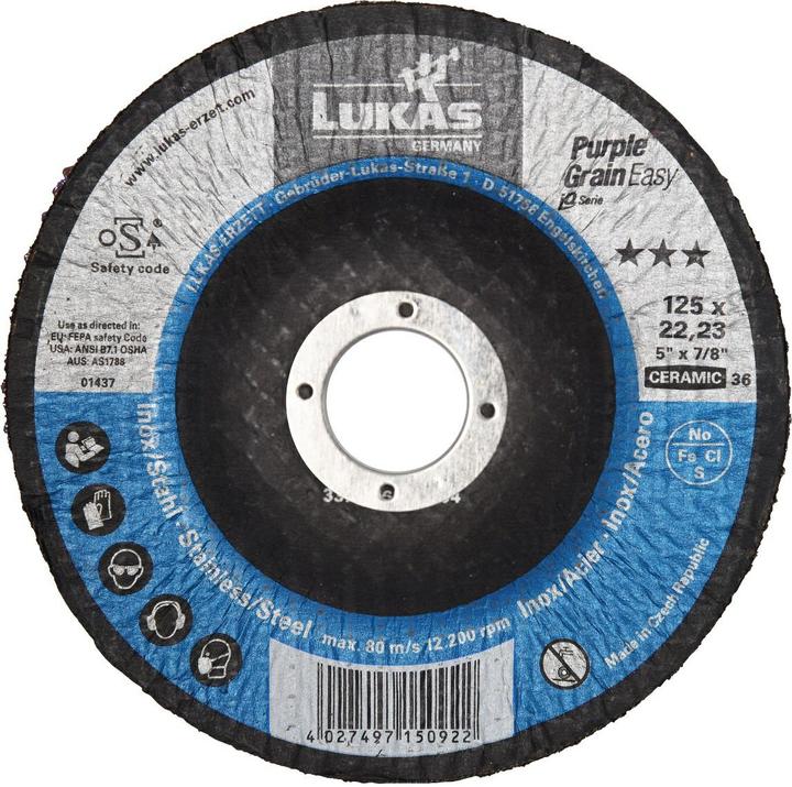 Grinding disc 125 mm Purple Grain Easy for carbide - grit 36 (36)