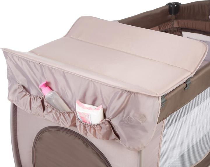 Produktbild tectake Kinderreisebett Hund mit Wickelauflage und Transporttasche