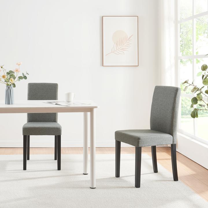 Produktbild En.Casa Esszimmerstuhl Hamburg 6er Set Textil Hellgrau