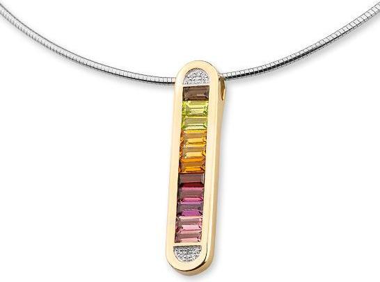 Image du produit Breuning PENDENTIF - E.RHODOLITH/E.ROSA TURMALIN/Brill. 0,06 Ct. H/si (Or 750/18 K)