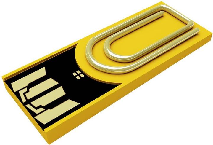 Actual product image Xlyne clip/me TRUE DOCUMENT USB flash drive Bulk 8 GB Yellow CA08LY002 USB 2.0 (8 GB, USB-A)