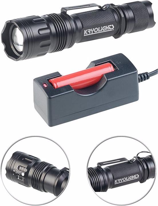 Produktbild KryoLights Cree-LED-Taschenlampe "Police" (14 cm, 840 lm)