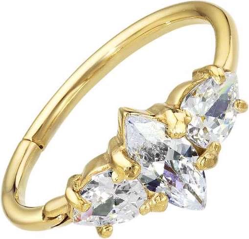 Immagine prodotto Bijouteria Piercing orecchio (Acciaio chirurgico 316L, Rivestimento in PVD (colore oro), Zirconia)
