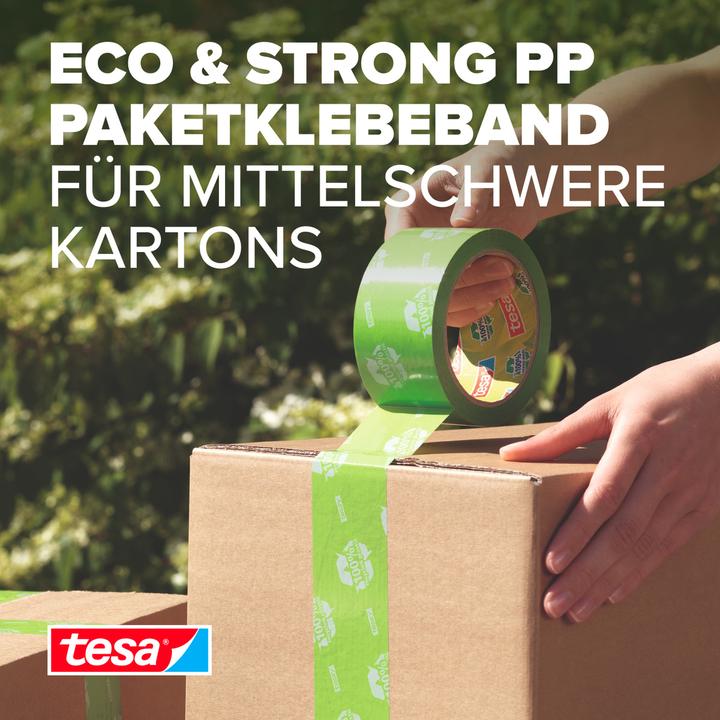 Image du produit tesa tesapack ECO & STRONG Ruban d'emballage - Ruban d'emballage écologique en plastique 100 % recyclé (50 mm)