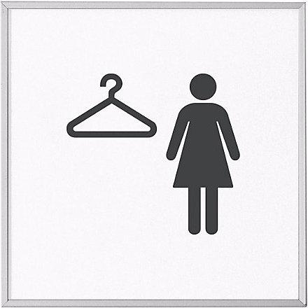 Produktbild Moedel MADRID Silver Line™ Türschild, Piktogramm HxB 120x120 mm, Umkleide Damen