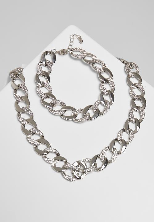 Image du produit Urban Classics Basic Diamond Necklace And Bracelet Set (100% zinc)