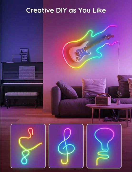 Produktbild Govee RGBIC Neon Rope Light (Mehrfarbig, 200 cm, Indoor)