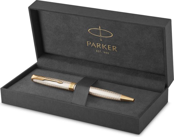 Produktbild Parker Kugelschreiber Sonnet Prem. Silver Mistral G.C. sw M (Silber, Gold, 1 x)