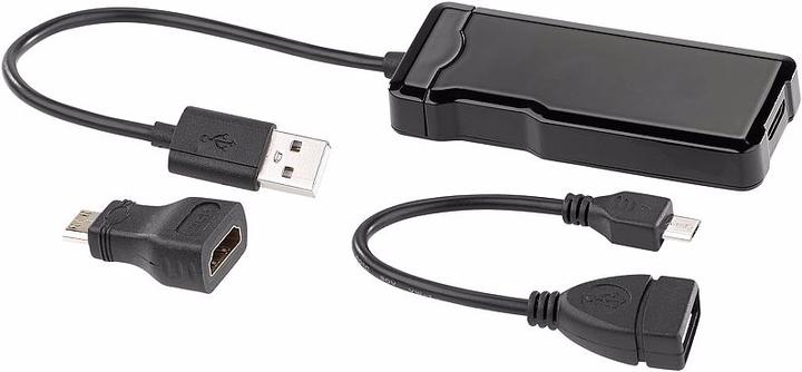 Actual product image Auvisio USB HDMI video grabber for videos up to Full HD, with OTG adapter