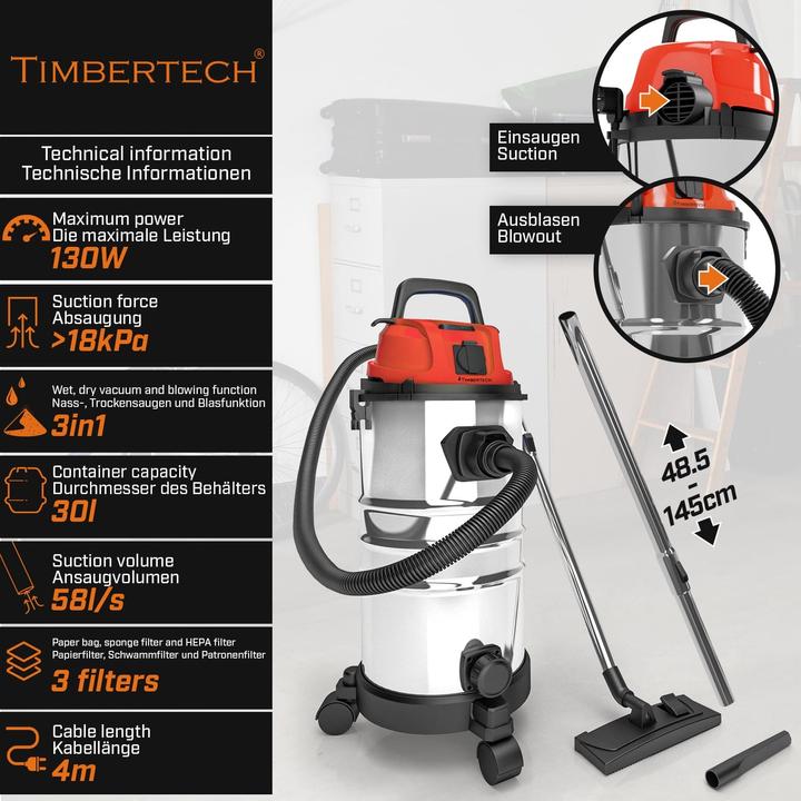 Produktbild Timbertech Industriestaubsauger (Nass-Trockensauger)