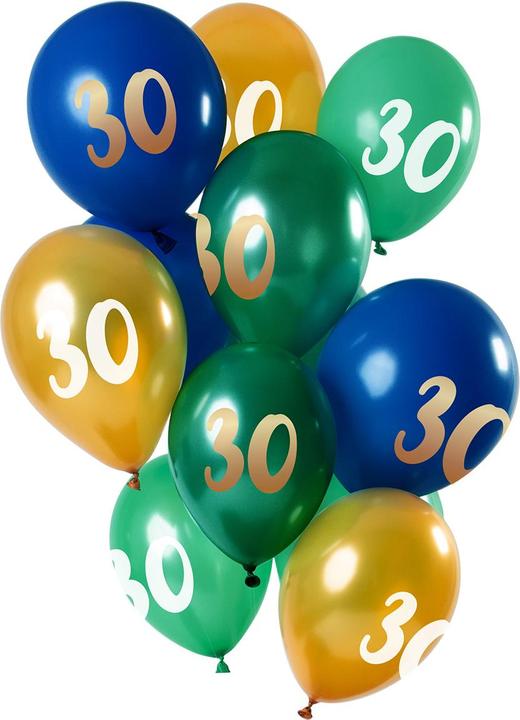 Produktbild Folat Luftballons 30 Jahre Grün-Gold 30cm - 12 Stück (12 x)