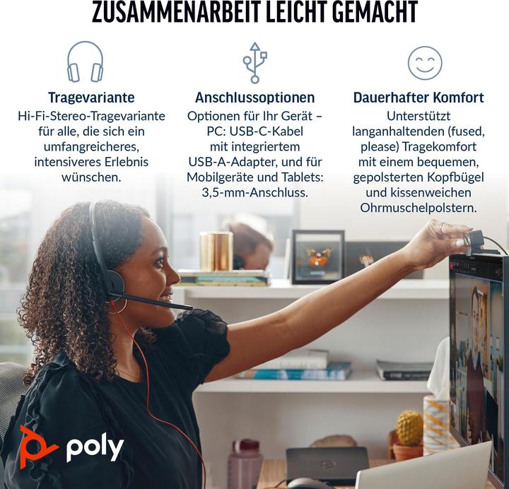 Immagine prodotto Poly BW 3325 USB-C HS +3,5MMP (Cablato, USB-C)