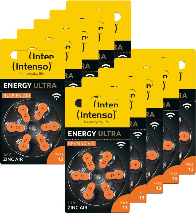 Image du produit Intenso Piles pour appareils auditifs | Zinc-Air A13, paquet de 60 (60 pcs, PR48, 230 mAh)