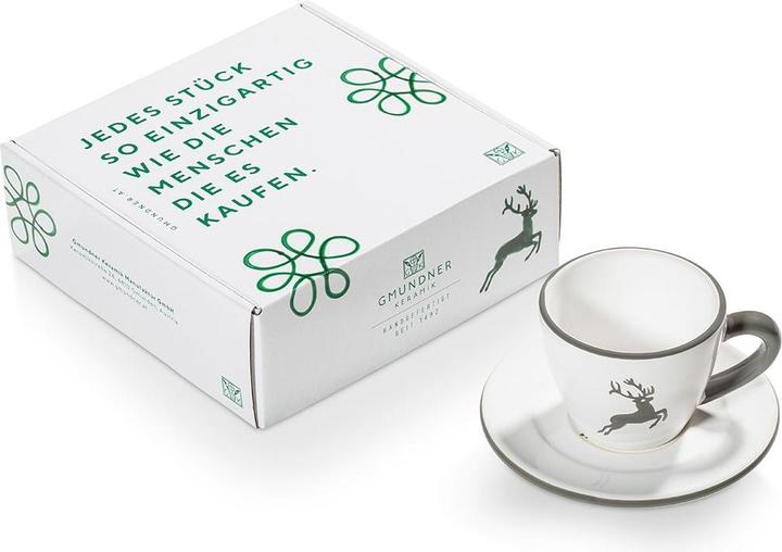 Produktbild Gmundner Keramik Rosa Hirsch Espresso f.Dich/2tlg.Geschenkk. (2 x)