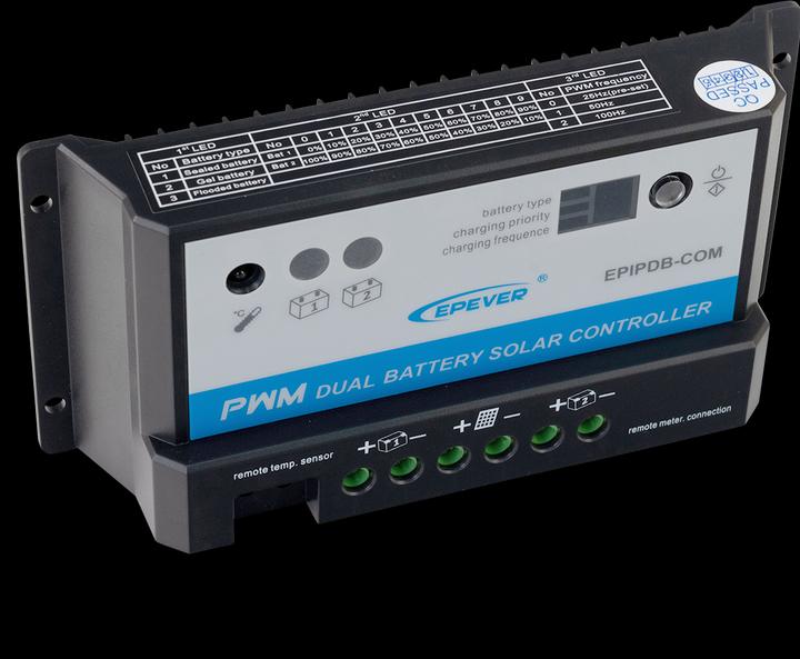 Actual product image Autosolar Dual charge controller PWM 20A for 2 batteries
