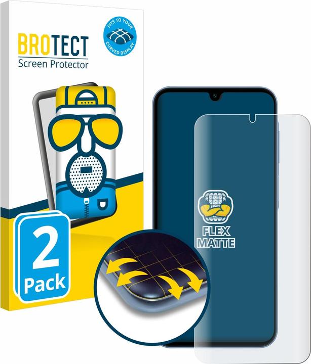 Produktbild BROTECT Fullscreen Schutzfolie Displayschutz Folie Matt Entspiegelungsfolie (2 Stück, Samsung Galaxy A15 5G)