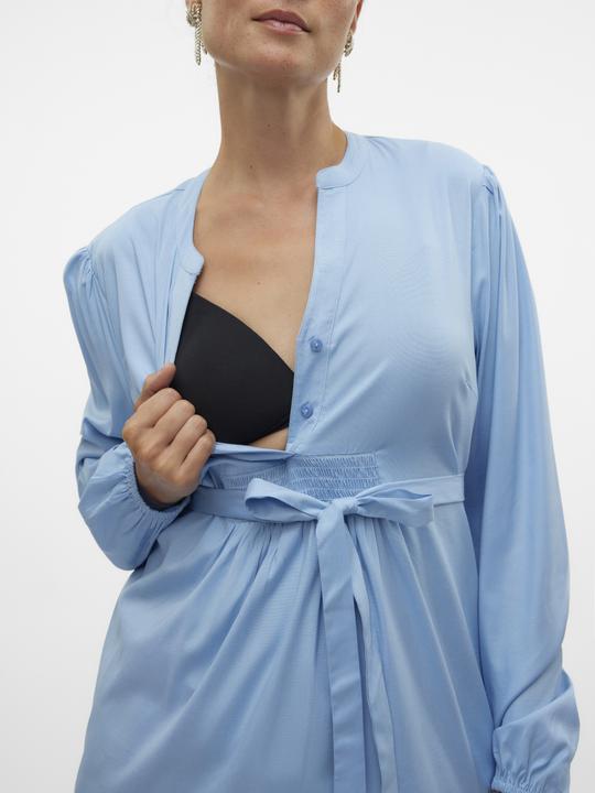 Image du produit Mamalicious Coupe normale Col mandarin Poignets élastiques Top manches ballon Blouse (L)