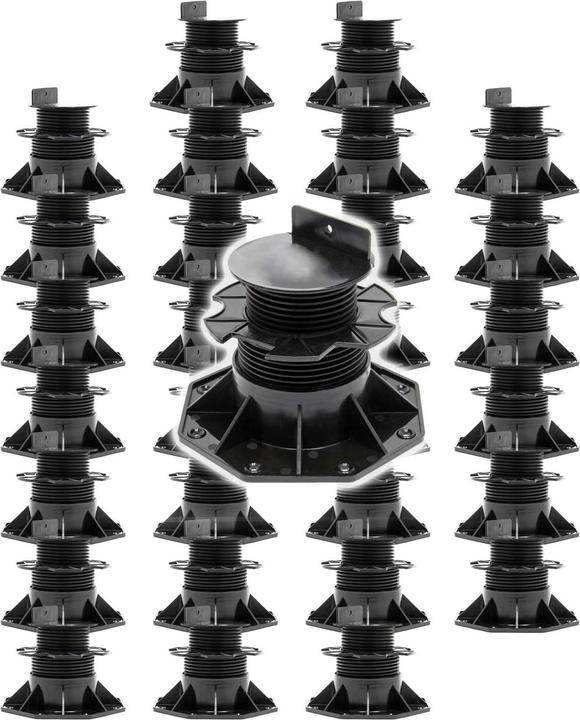 Immagine prodotto XPOtool Set di 30 piedini di supporto angolari con portata di 2700 kg Regolabili in altezza 60-128 mm (30 x)