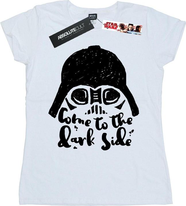 Actual product image Star Wars Womens/Ladies Darth Vader Come To The Dark Side Sketch Cotton T-Shirt (L)