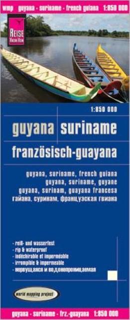 Image du produit Carte du Guyana, du Suriname et de la Guyane française (1:850.000)