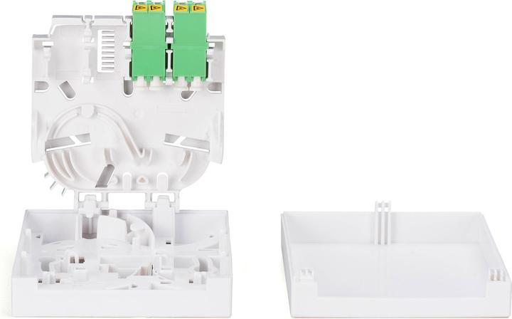 Image du produit Digitus Boîtier FTTH avec 2x LC (APC) DX adaptateur mural et montage sur rail DIN