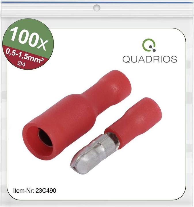 Quadrios 23C490 Rundstecker 0.5 mm² 1.5 mm² Rot 100 St.