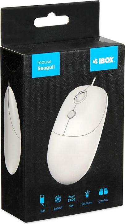 Produktbild iBox Mysz I-Box I011 Seagull Przewodowa Biała (Kabelgebunden)