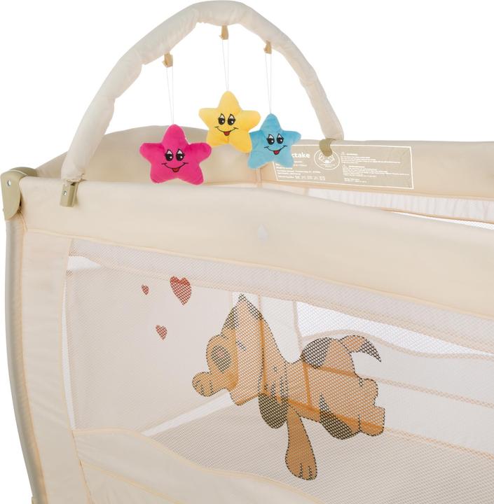 Produktbild tectake Kinderreisebett Hund mit Wickelauflage und Transporttasche