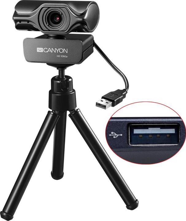 Canyon 2K resolution webcam with microphone C6, 2048x1536, 80 ° viewing angle (2 Mpx)