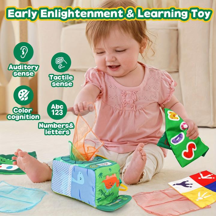 Immagine prodotto Activity Board Giocattoli a scatola di fazzoletti per neonati, giocattoli per bambini e bambini da riempire con le
