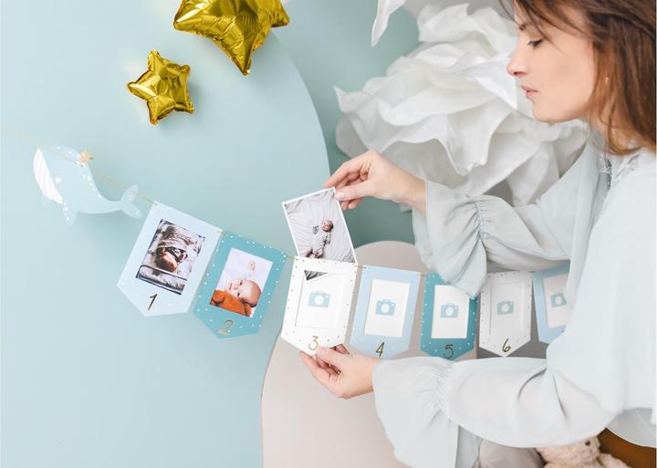 Actual product image Partydeco Guirlande - Cadre photos bleu