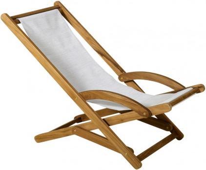 Image du produit Les Jardins Chilienne MARINA en teck et toile Batyline écrue CTTR621+TB00621 (105 cm)