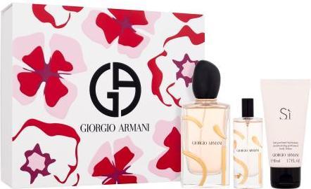 Giorgio Armani Armani Si Geschenkset - Edp 100 ml, Edp 15 ml, und Body Lotion 50 ml (Parfum set)