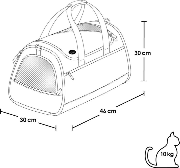Actual product image LucyBalu CHECK-IN Katzentransporttasche (Cat, Reflectors, Washable, Breathable, Foldable)