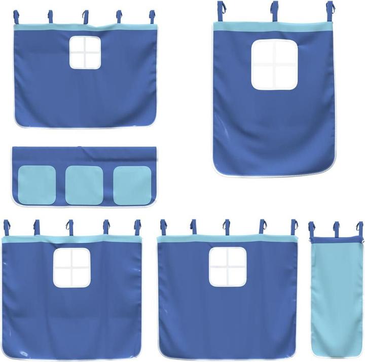 Immagine prodotto VidaXL Tende per letto a soppalco in poliestere blu,Colore: blu (100 x 75 cm, 34 x 75 cm, 60 x 75 cm, 85 x 76 cm, 80 x 43 cm)