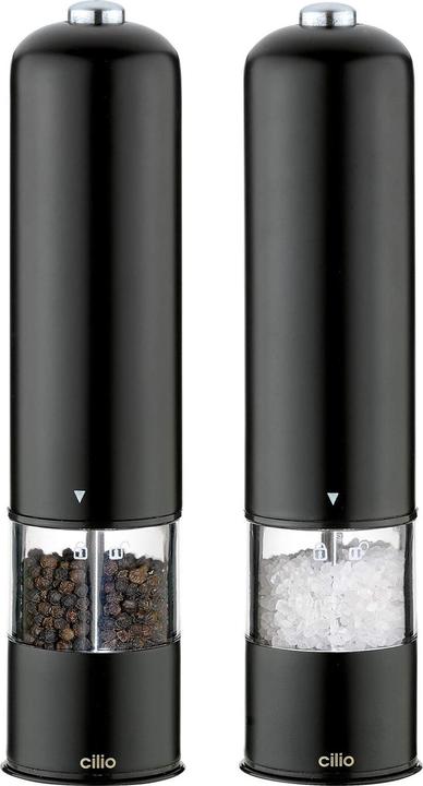 Produktbild Cilio Pfeffer- und Salzmühle BERGAMO schwarz, elektrisch (Kräuter, Pfeffer, Salz)