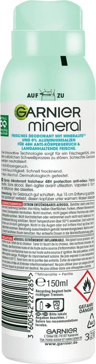 Image du produit Garnier Déo Spray Minéral Pure Active 150 ml (Spray, 150 ml)