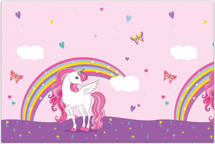 Immagine prodotto Magni Procos 93761 - Tovaglia Unicorno Rainbow Colors, dimensioni 120 x 180 cm, plastica, cancellabile (120 x 180 cm)