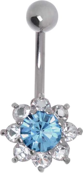 Bijouteria Bauchpiercing (Chirurgenstahl 316L, Kristall, Messing rhodiniert)