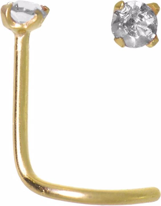 Immagine prodotto Bijouteria Piercing per naso (Acciaio chirurgico 316L, Vetro (di orologio), Rivestimento in PVD (colore oro))
