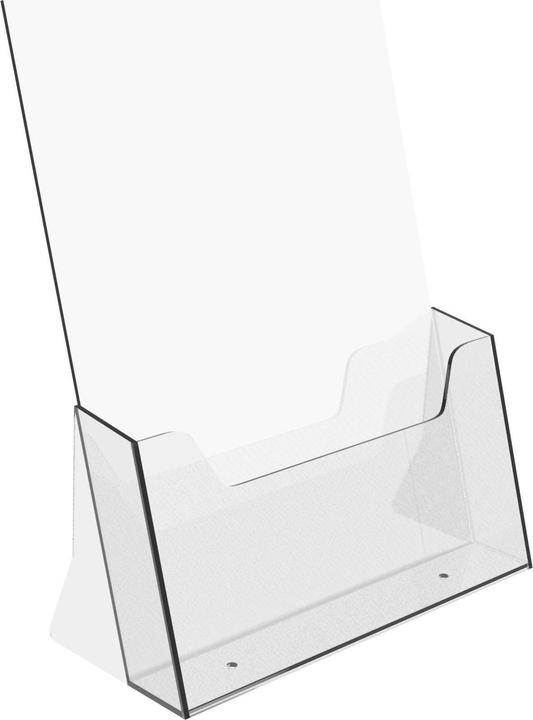 Actual product image Europel Desk brochure holder, A4 portrait, 1 compartment, crystal clear for A4 format, made of polystyrene (A4)