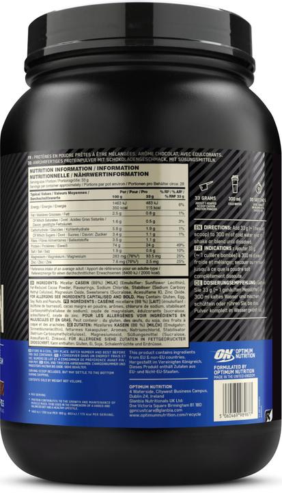 Actual product image Optimum Nutrition Gold Standard 100% Casein (Chocolate Supreme, 1 pcs., 924 g)