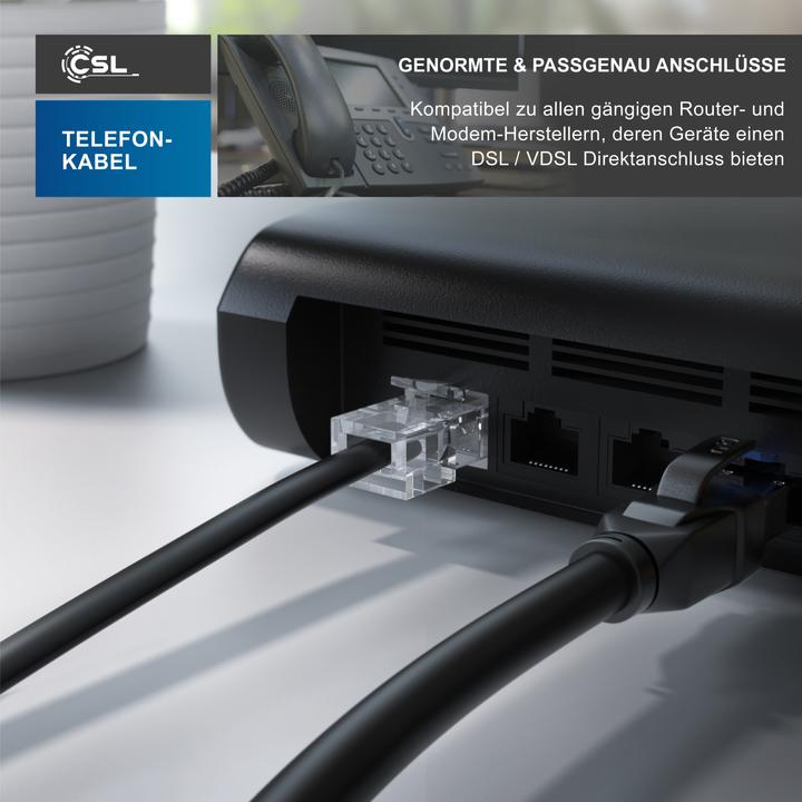 Produktbild CSL Internet Kabel, Routerkabel, Telefonkabel, TAE-F Stecker auf RJ45 Stecker, Router an die Telefondose