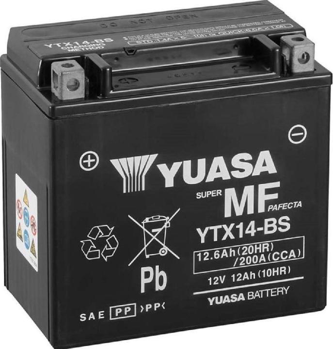 Produktbild Yuasa YTX14-BS AGM Motorradbatterie (12 V, 12.60 Ah, 200 A)