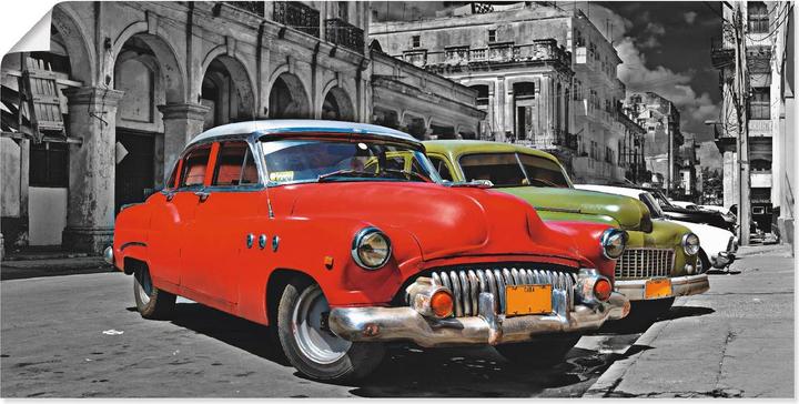 Immagine prodotto Artland Quadro su tela Vista delle auto colorate dell'Avana S9EX (100 x 50 cm)
