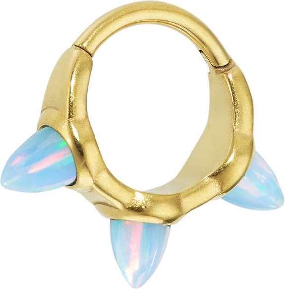 Bijouteria Ohrpiercing (PVD Beschichtung (goldfarbig), Synthetischer Opal, Chirurgenstahl 316L)
