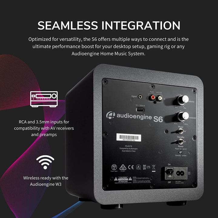 Actual product image Audioengine S6 Powered Subwoofer (1 pcs., 140 W)