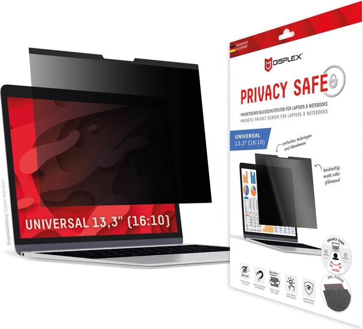 Displex Privacy Safe, Laptop Blickschutzfilter (13.30", 16 : 10)