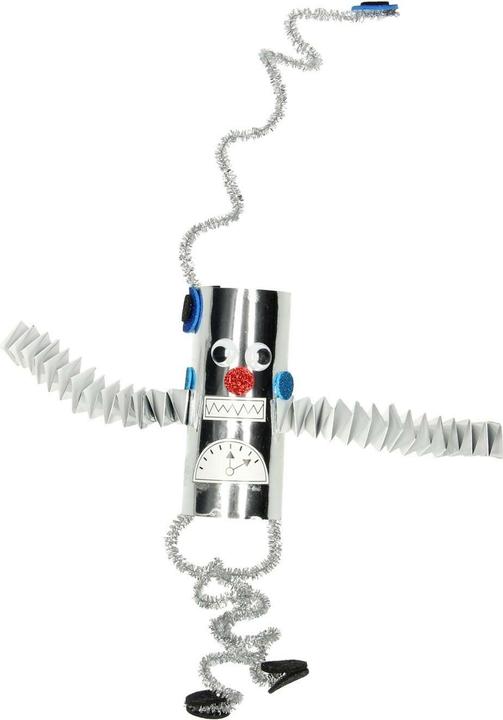 Produktbild Creativ Company Bastelset Mini WC-Papier-Rollen-Roboter 7-teilig, Silber